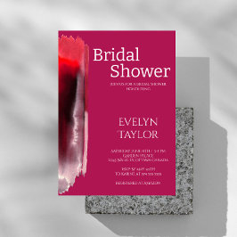 Invitation Fête des mariées Viva Magenta moderne et minimale