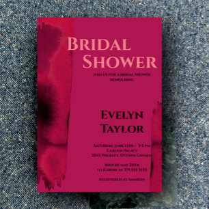 Invitation Fête des mariées Viva Magenta moderne et minimale