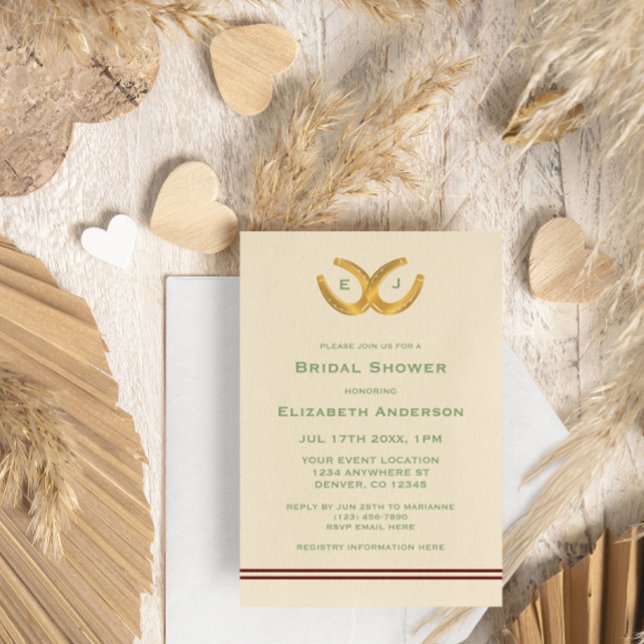 Invitation Fête des mariées Western Horseshoes (Créateur téléchargé)