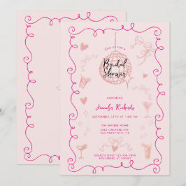 Invitation Fête des mariées Whimsical illustrée