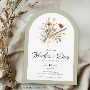 Invitation Fête des Mères Bouquet Floral Arch