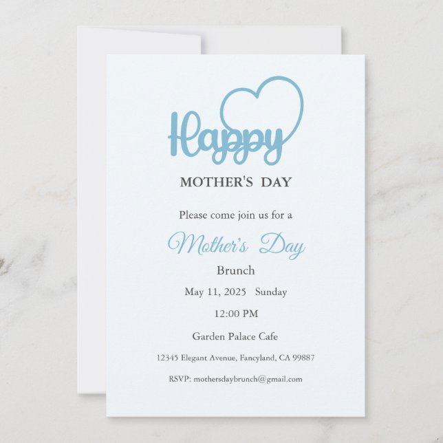 Invitation Fête des Mères, Fête des Mères Déjeuner (Devant)
