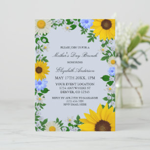 Invitation Fête des mères florales de la marguerite de tourne