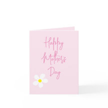 Fête des mères WaterColor Daisy Pink Simple Card