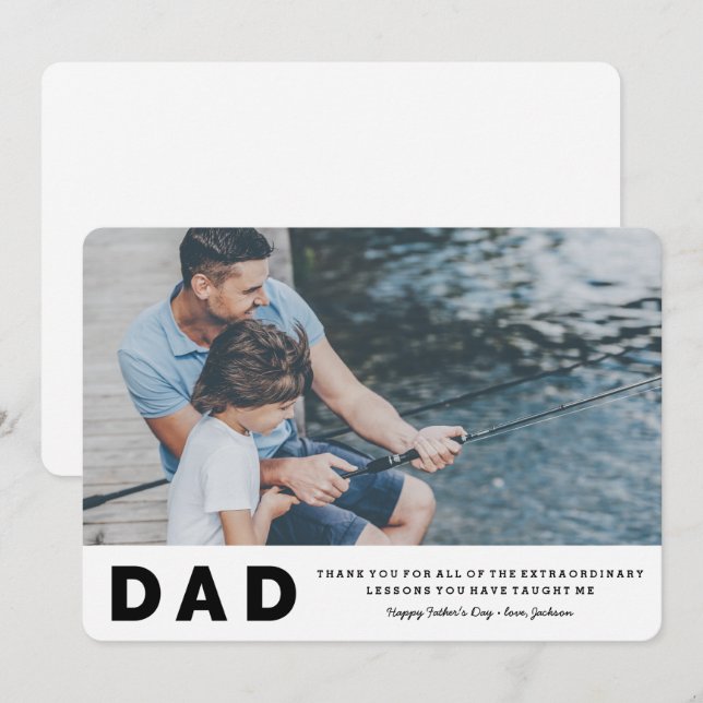 Invitation Fête des pères de leçons extraordinaires (Devant / Derrière)