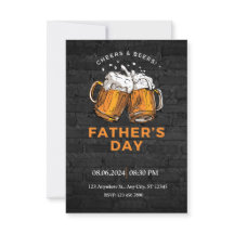 Invitation Fête des pères Gold White
