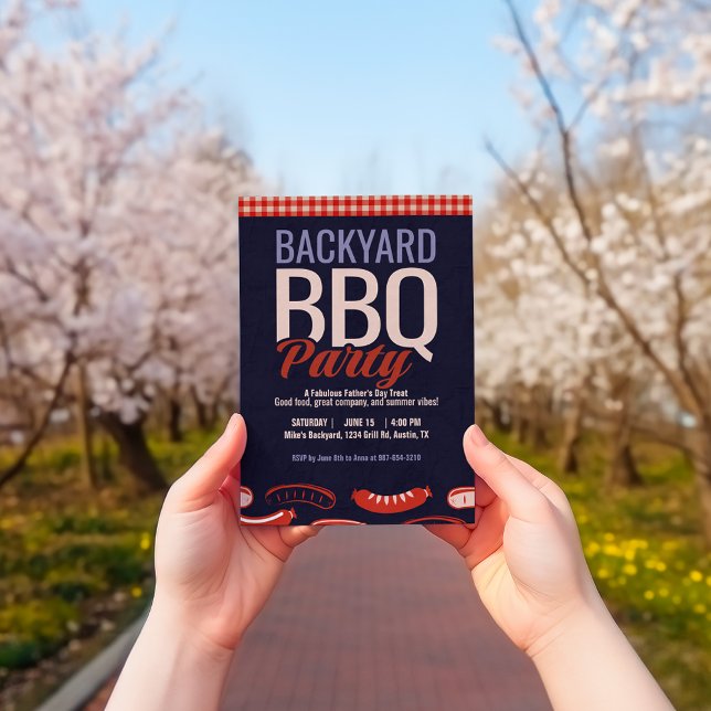 Invitation Fête des pères Jardin barbecue (Créateur téléchargé)