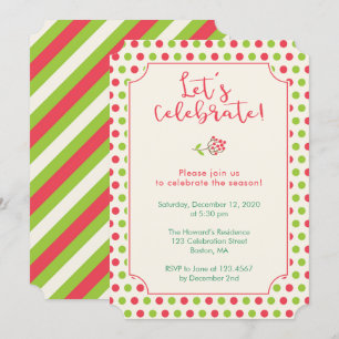 Invitation Fête des Pois rouges et verts