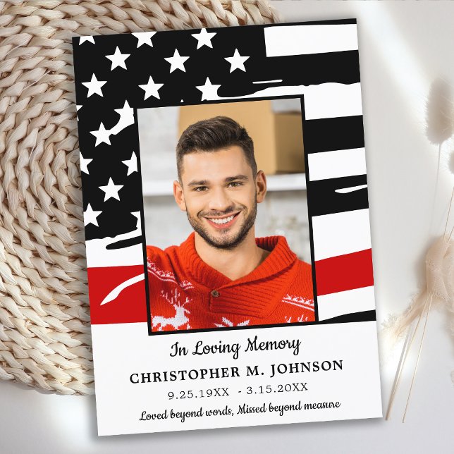 Invitation Fête Des Pompiers De La Vie Memorial Ligne Rouge (Créateur téléchargé)