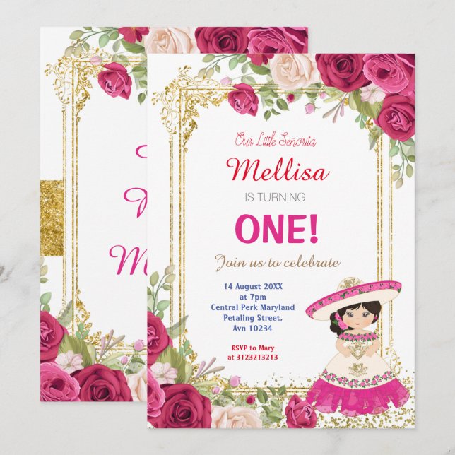 Invitation Fête des Roses Roses Roses Roses Roses Anniversair (Devant / Derrière)