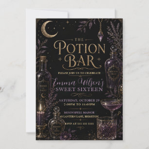 Invitation Fête des seize ans au bar de potions