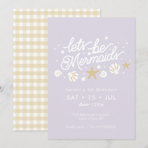 Invitation Fête des sirènes Lilac & En vichy Filles Anniversa