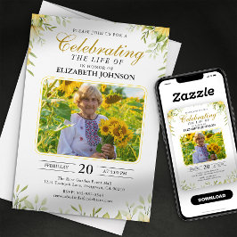 Invitation Fête des tournesols de la vie funéraire Memorial