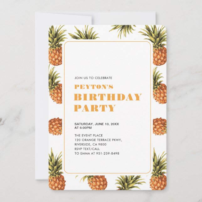 Invitation Fête d'été adulte Tropical moderne (Devant)