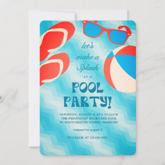 Invitation Fête d'été au bord de la piscine Splash & Chill