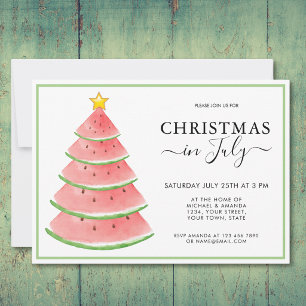 Invitation Fête d'été au melon d'eau de Noël en juillet