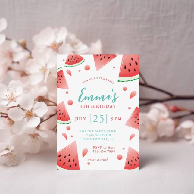 Invitation Fête d'été de la pastèque (Créateur téléchargé)