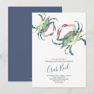 Invitation Fête d'été en famille Crab Boil