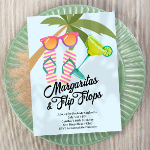 Invitation Fête d'été Margaritas et Tongs