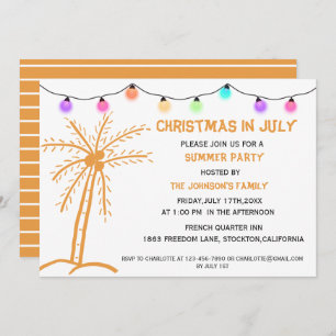 Invitation Fête D'Été Noël En Juillet