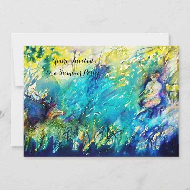 Invitation Fête d'été PAN AND DEER (Devant)