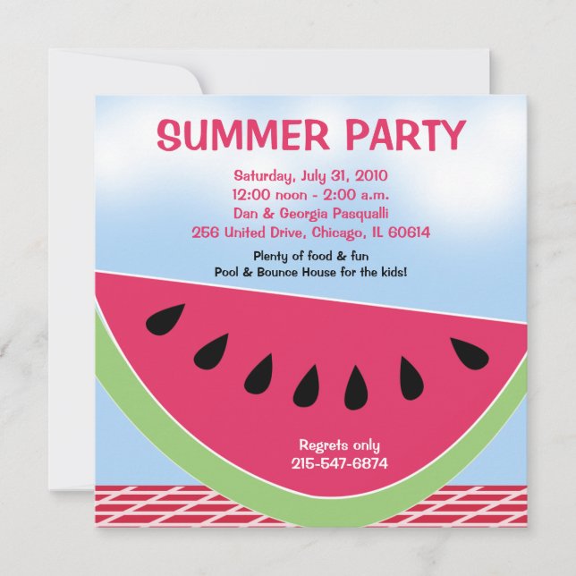 Invitation Fête d'été Pique-nique Pâque 5x5 sur mesure (Devant)