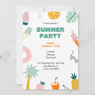 Invitation Fête d'été tropicale 