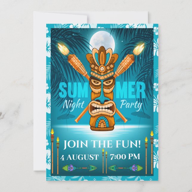 Invitation Fête d'été - Voir au verso (Dos)