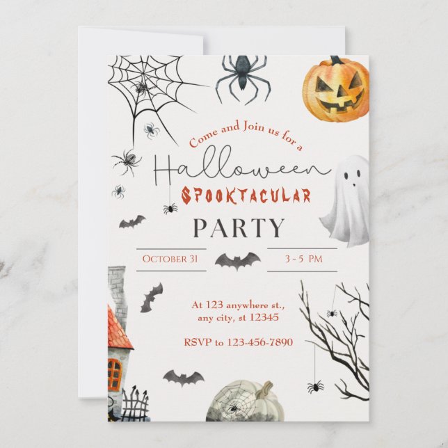 Invitation Fête d'Halloween (Devant)