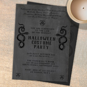 Invitation Fête d'Halloween adulte du serpent d'horreur