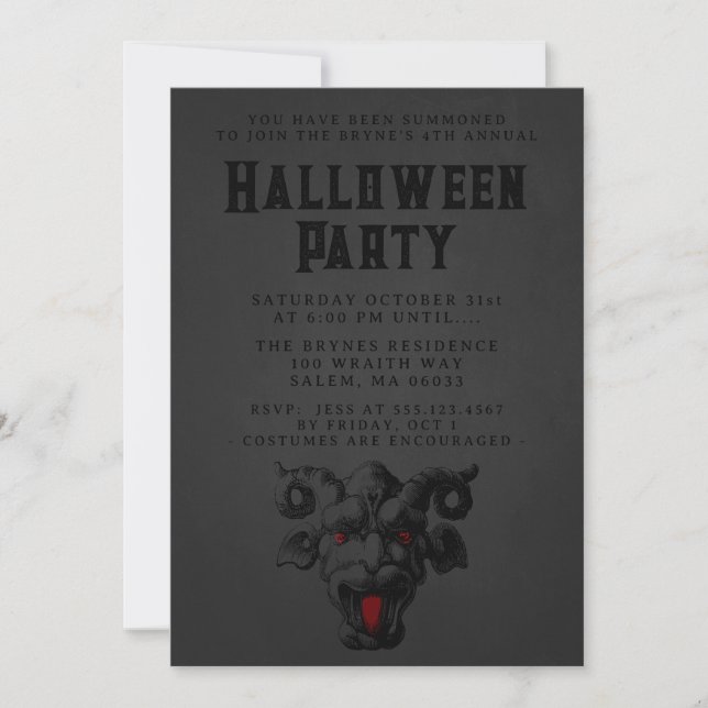 Invitation Fête d'Halloween adulte effrayant Demon Gargoyle (Devant)