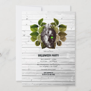 Invitation Fête d'Halloween Adulte Rustique en Forêt