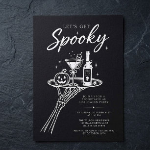 Invitation Fête d'Halloween au cocktail de squelette épouvant