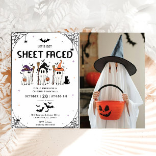 Invitation Fête d'Halloween aux visages découverts