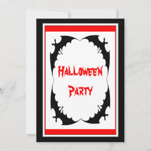 Invitation Fête d'Halloween avec des Chauves-Souris Noires Gé