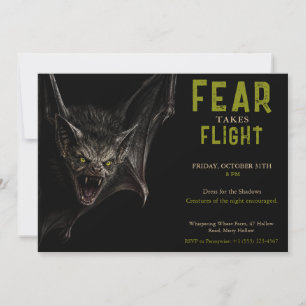 Invitation Fête d'Halloween Chauve-Souris - Ailes Sombres Hal