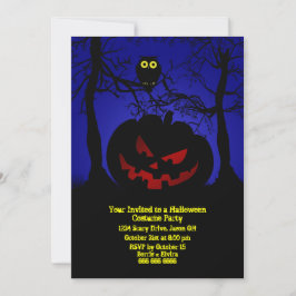 Invitation Fête d'Halloween Citrouille effrayant