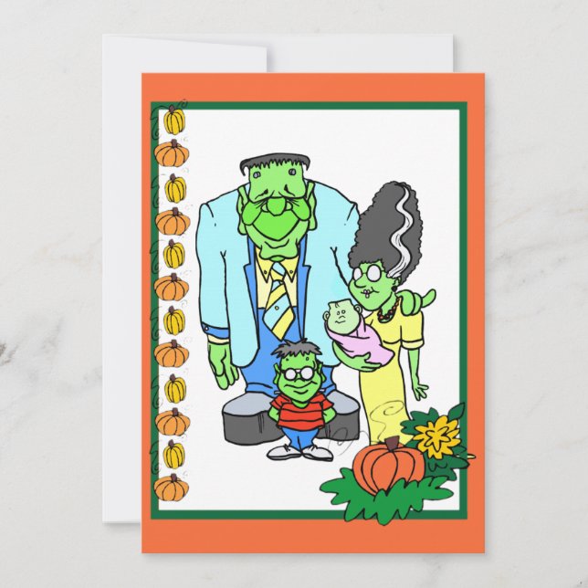 Invitation Fête d'Halloween conviviale pour la famille (Devant)
