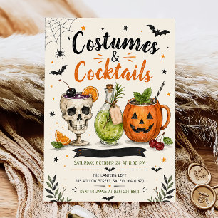 Invitation Fête d'Halloween Costumes Et Cocktails
