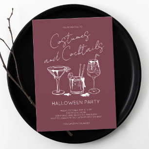 Invitation Fête d'Halloween Costumes et Cocktails Bourgogne