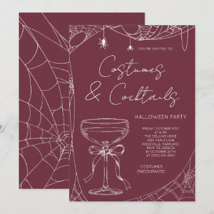Invitation Fête d'Halloween Costumes et Cocktails de Bourgogn