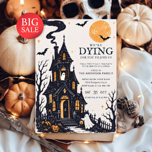Invitation Fête d'Halloween dans une maison hantée gothique