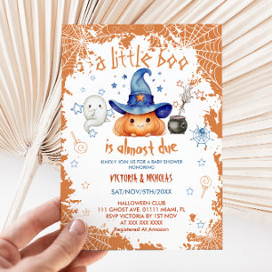 Invitation Fête d'Halloween de citrouille pour bébé Little Bo