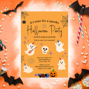Invitation Fête d'Halloween de la famille de bureau de fantôm