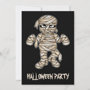 Invitation Fête d'Halloween de la momie de dessin animé effra