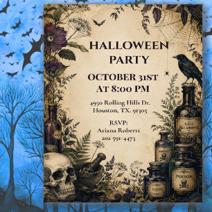 Invitation Fête d'Halloween de pharmacie ancienne