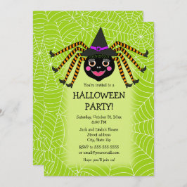 Invitation Fête d'Halloween de Spider Witch