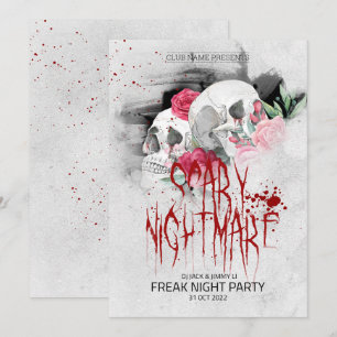 Invitation Fête d'Halloween de style rétro tiré à la main