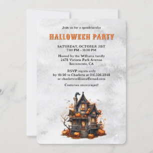 Invitation Fête d'Halloween des Citrouilles de la Maison éffr