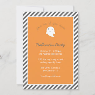 Invitation Fête d'Halloween des enfants fantômes d'Orange
